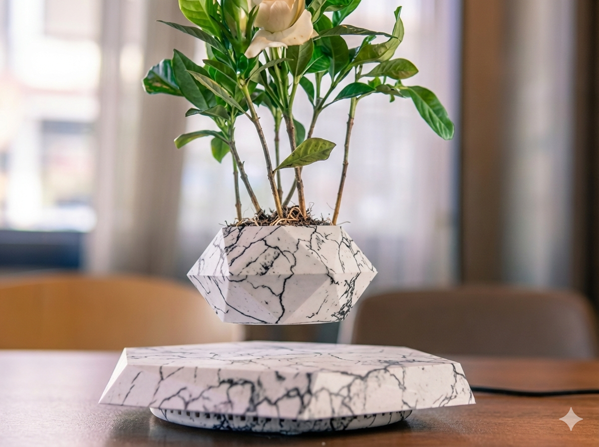 وعاء رخامي عائم مغناطيسيًا ©