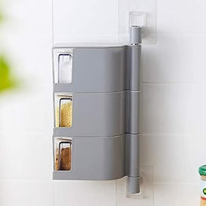 منظم توابل دوار لاصق بثلاث طبقات